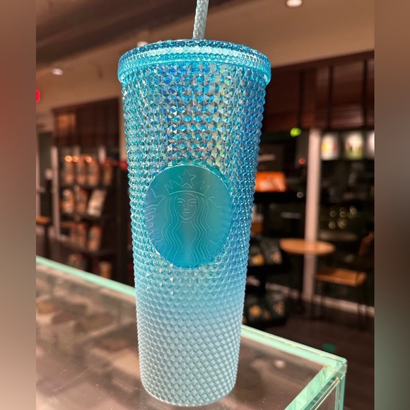 Starbucks Blue Ombre Studded Cup Cold Tumbler Aqua Splash Venti 24oz New 2023 - Picture 4 of 6